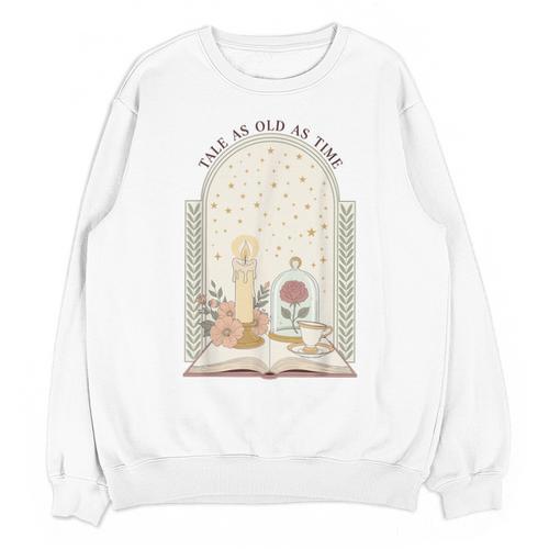 Tale As Old As Time Rose Candle And Book Unisex Sweatshirt - Bookorys AU