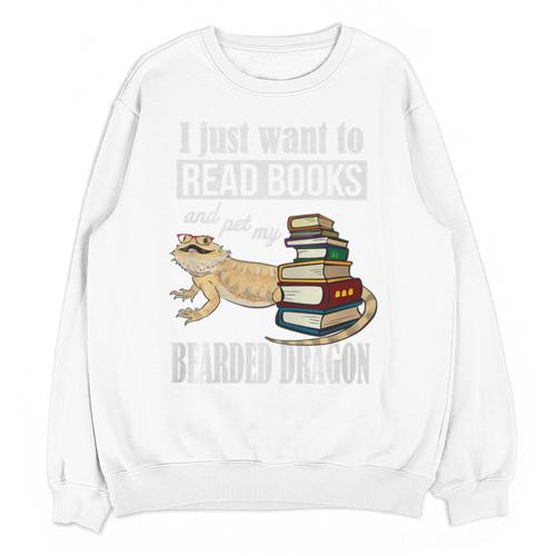 Tiny Dinosaur Read Books & Pet My Bearded Dragon Lover Premium Tri-Blend Unisex Sweatshirt - Bookorys AU