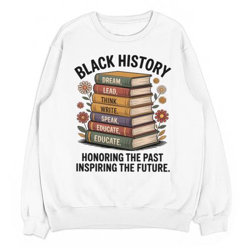 History Month Teacher Reading Book Lover Floral Stack Premium Tri-Blend Unisex Sweatshirt - Bookorys DE