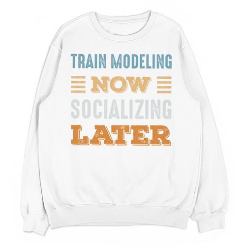 Train Modeling Now Minimal Socializing Introvert Vintage Unisex Sweatshirt - Raresse