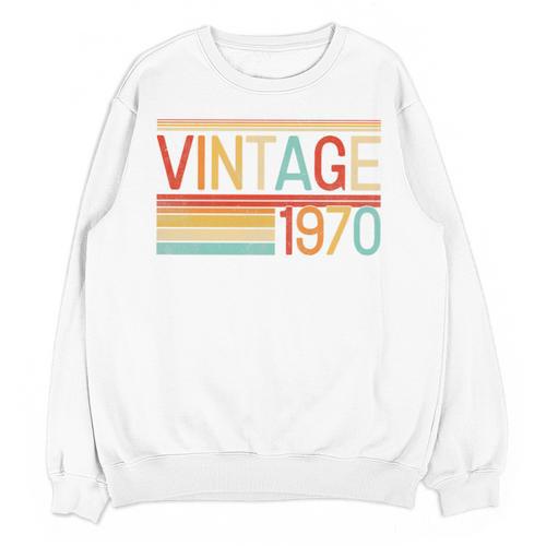 Vintage 1970 Birthday Retro Style 70's Born Nostalgia Party Premium Tri-Blend Unisex Sweatshirt - Figerry