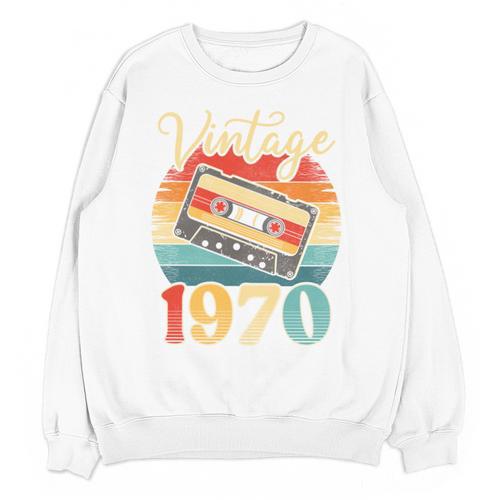 Vintage 1970 Retro Cassette Tape 70s Born Nostalgia Birthday Unisex Sweatshirt - Figerry