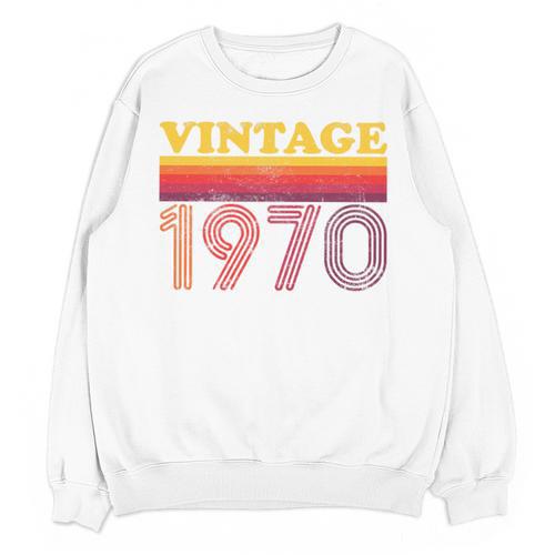 Vintage 1970 Retro Style 70's Born Nostalgia Vibes Birthday Premium Tri-Blend Unisex Sweatshirt - Figerry