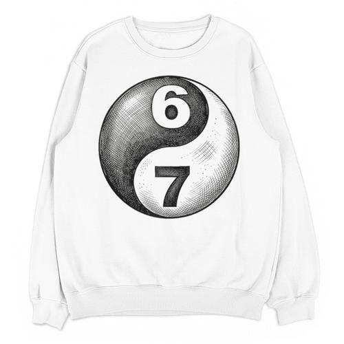 Vintage 6 7 Sketch Yin Yang Namaste Six Seven Nostalgia Unisex Sweatshirt - Figerry