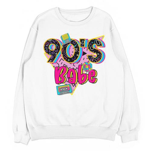 Vintage 90's Babe Party Back To 90s Cassette Nostalgia Premium Tri-Blend Unisex Sweatshirt - Figerry