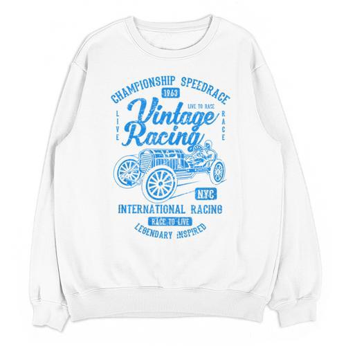 Vintage Racing Automotive Nostalgia Distressed Car Premium Tri-Blend Unisex Sweatshirt - Figerry