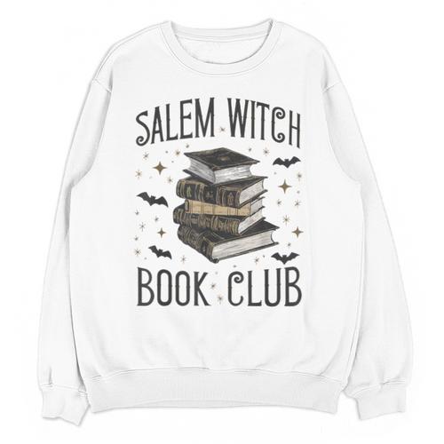Vintage Salem Book Club Cat Bookish Spooky Halloween Unisex Sweatshirt - Bookorys