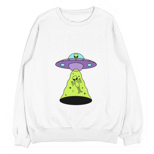 I Wanna Go Home Introvert UFO UAP Flying Saucer Trippy Alien Unisex Sweatshirt - Raresse