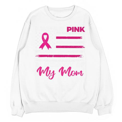 I Wear Pink In Memory Of My Mom Breast Cancer Awareness Premium Tri-Blend Unisex Sweatshirt - Easessy