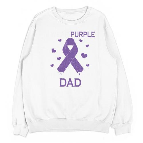 I Wear Purple In Memory Of Dad Pancreatic Cancer Awareness Unisex Sweatshirt - Easessy