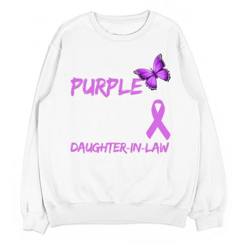 I Wear Purple In Memory Of My Daughter-In-Law Overdose Unisex Sweatshirt - Easessy