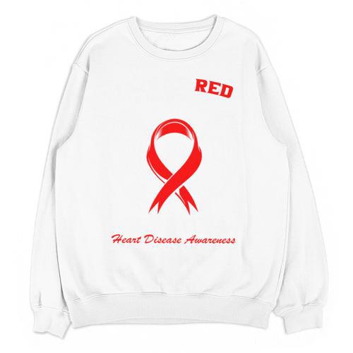 I Wear Red In Memory Of My Mom Heart Disease Awareness Month Unisex Sweatshirt - Easessy