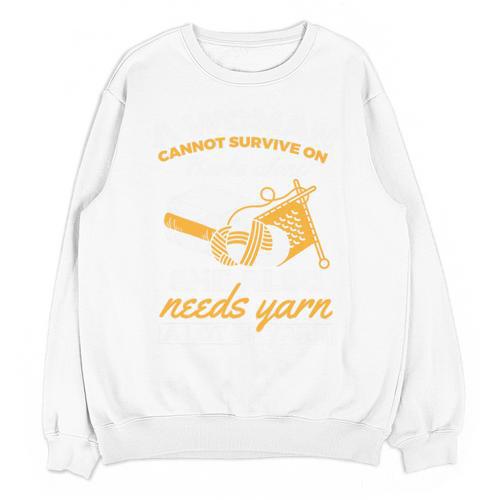 Woman Survives On Books Yarn Knitting Crochet Premium Tri-Blend Unisex Sweatshirt - Bookorys DE
