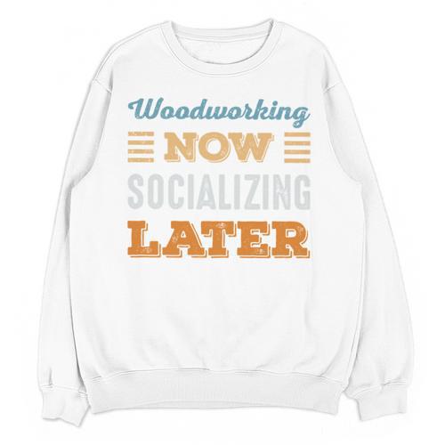 Woodworking Now Minimal Socializing Introvert Vintage Unisex Sweatshirt - Raresse