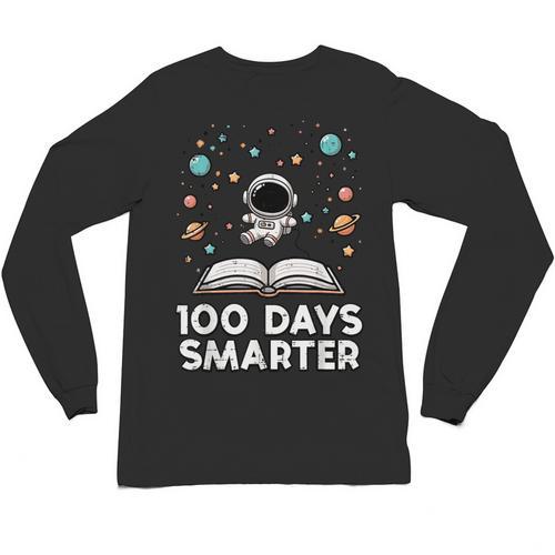 100 Days Smarter Astronaut Book 100th Day Girls Kids Women Unisex Long Sleeve T-Shirt - Bookorys AU