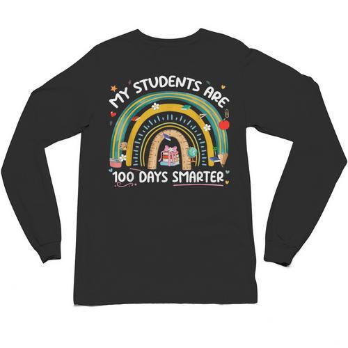 100th Day Of School Teachers Students Women Floral Books Unisex Long Sleeve T-Shirt - Bookorys DE