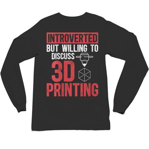 3D Printer Introvert 3D Printing Unisex Long Sleeve T-Shirt - Raresse