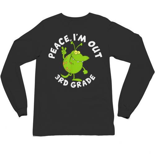 3rd Grade Graduation Promotion Peace I'm Out Last Day Unisex Long Sleeve T-Shirt - Best Gift Smart