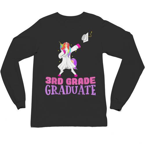 3rd Grade Graduation Unicorn End Of Year Third Unisex Long Sleeve T-Shirt - Best Gift Smart