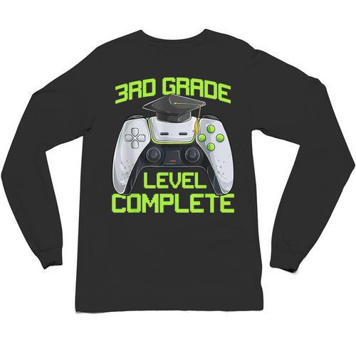 3rd Grade Level Complete Gamer Class Of 2026 Graduation Unisex Long Sleeve T-Shirt - Best Gift Smart