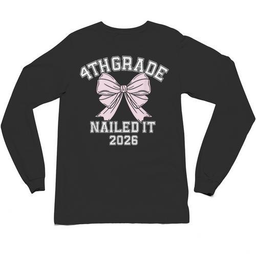 4th Grade Bow 2026 Fourth Grade Graduation Unisex Long Sleeve T-Shirt - Best Gift Smart