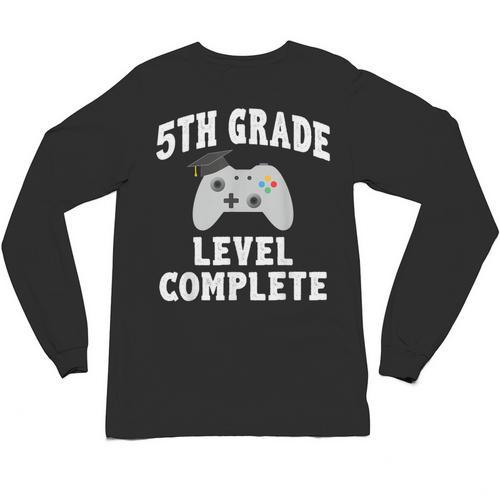 5th Grade Level Complete Gamer Class Of 2025 Graduation Unisex Long Sleeve T-Shirt - Best Gift Smart