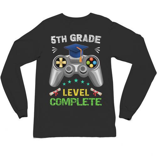 5th Grade Level Complete Gaming Graduation Class 2023 Gamer Unisex Long Sleeve T-Shirt - Best Gift Smart