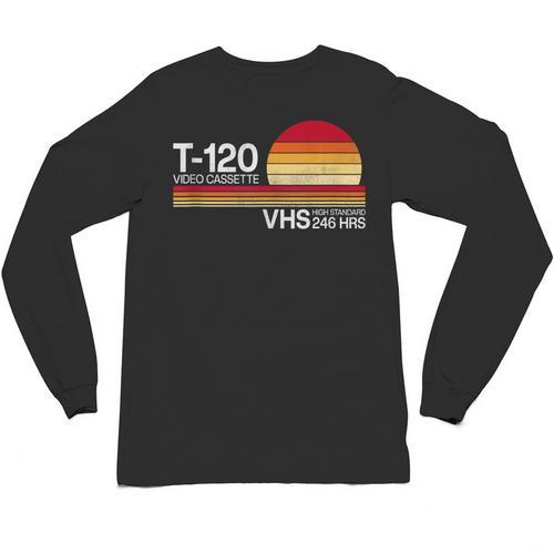 70's 80's 90's Music Nostalgia Video Cassette Tape VHS Retro Unisex Long Sleeve T-Shirt - Figerry