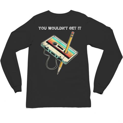 70s 80s 90s Retro Party Costume Nostalgia Cassette Unisex Long Sleeve T-Shirt - Figerry