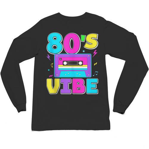 80's Vibe Retro Style Cassette Tape Nostalgia 1980s Party Unisex Long Sleeve T-Shirt - Figerry