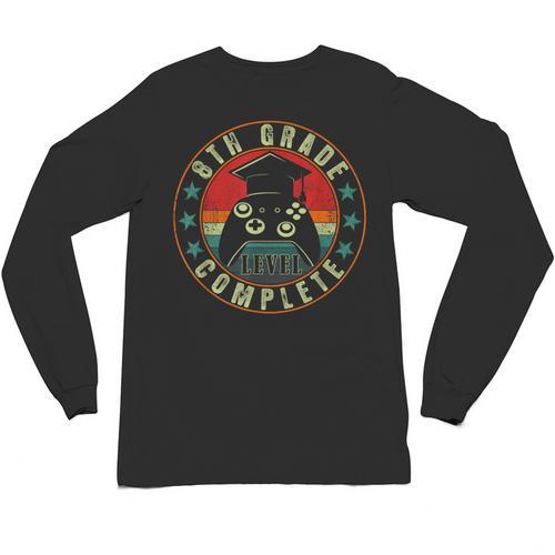 8th Grade Graduation Gamer 8th Grade Level Complete Unisex Long Sleeve T-Shirt - Best Gift Smart
