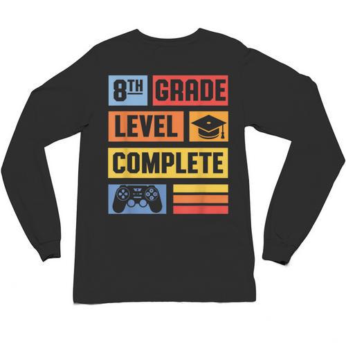 8th Grade Graduation Shirt 2024 Gamer Level Eighth Birthday Unisex Long Sleeve T-Shirt - Best Gift Smart