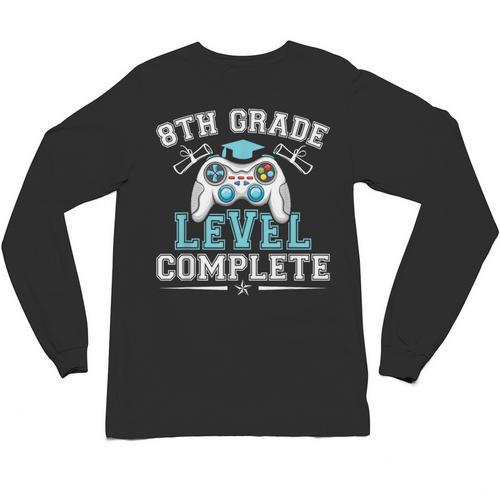 8th Grade Level Complete Graduation 2025 Class Eighth Grade Unisex Long Sleeve T-Shirt - Best Gift Smart