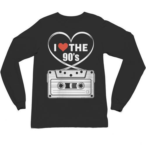 90s Nostalgia Cassette Heart Retro I Love The 90s Unisex Long Sleeve T-Shirt - Figerry