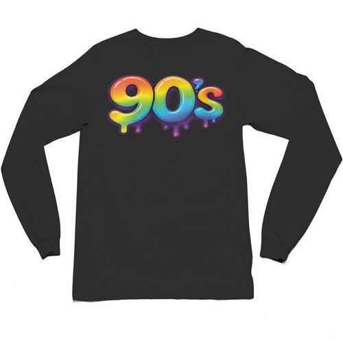 90s Retro Pop Art Rainbow Lips Nostalgia Costume 90s Unisex Long Sleeve T-Shirt - Figerry
