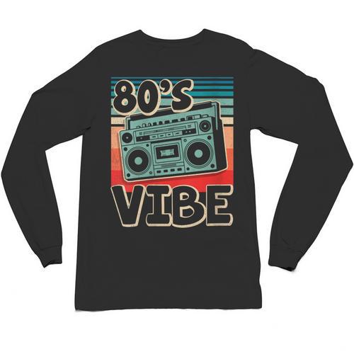 90's Vibe Vintage Style Cassette Tape Nostalgia 1990s Party Unisex Long Sleeve T-Shirt - Figerry