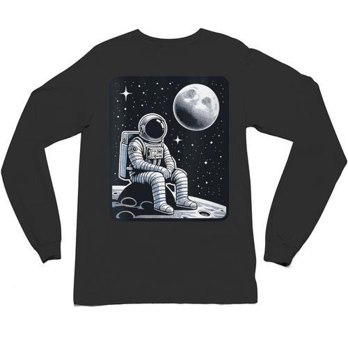 Aesthetic Spaceman Astronaut On The Moon Space Introvert Unisex Long Sleeve T-Shirt - Raresse