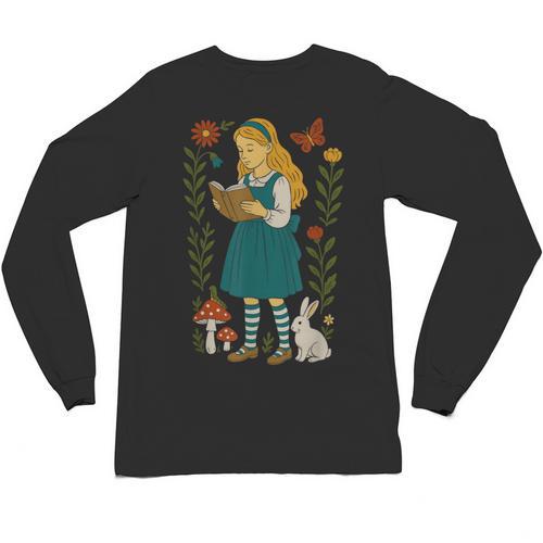 Alice In Wonderland Book Lover Lewis Carroll Rabbit Unisex Long Sleeve T-Shirt - Bookorys