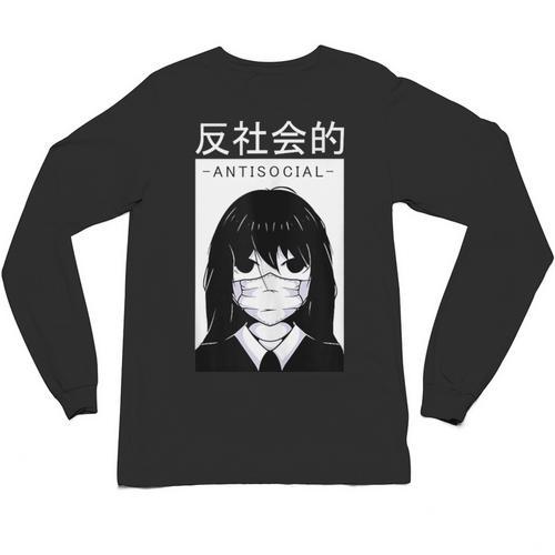 Anime Antisocial Introvert I Hate People Anti Social EMD Unisex Long Sleeve T-Shirt - Raresse