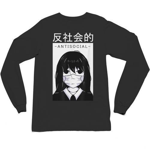 Anime Antisocial Introvert I Hate People Anti Social EMD Unisex Long Sleeve T-Shirt - Raresse