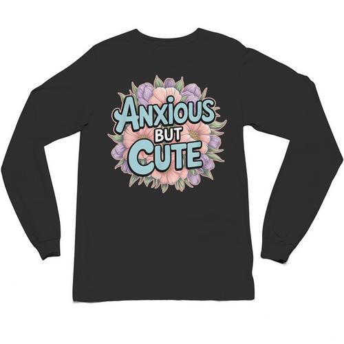Anxious But Cute Introvert Floral Social Anxiety Unisex Long Sleeve T-Shirt - Raresse