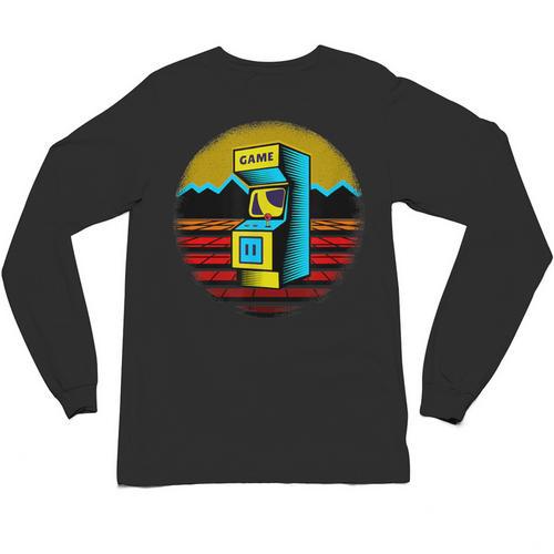 Arcade Game Machine Nostalgia Retro Gamer 80s 90s Unisex Long Sleeve T-Shirt - Figerry