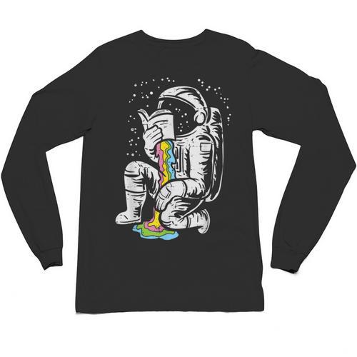 Astronaut Reading Book Space Galaxy Bookworm Men Women Kids Unisex Long Sleeve T-Shirt - Bookorys