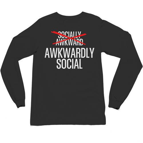 Awkwardly Social Socially Awkward Anxious Introverts Unisex Long Sleeve T-Shirt - Raresse