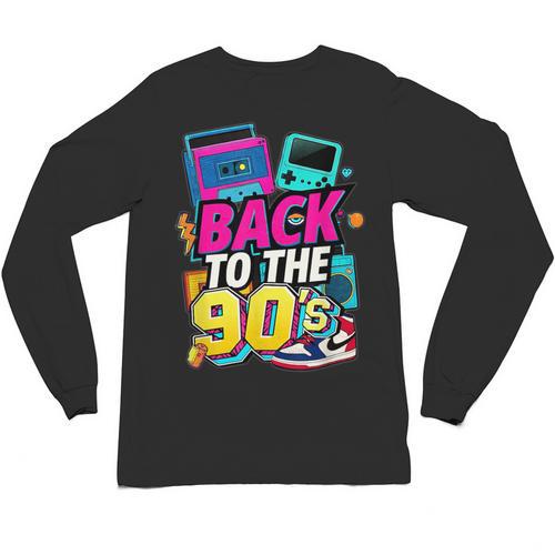 Back To The 90s Nostalgia Cassette Game Console Boombox Unisex Long Sleeve T-Shirt - Figerry