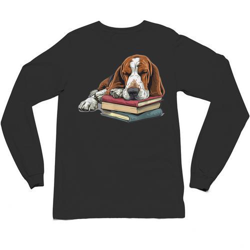 Basset Hound Books Dog Breed Graphic Unisex Long Sleeve T-Shirt - Bookorys DE