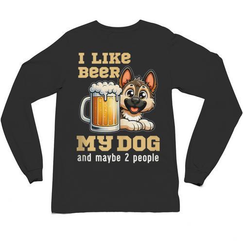 I Like Beer My Dog And Maybe 2 People Introvert Pun Unisex Long Sleeve T-Shirt - Raresse
