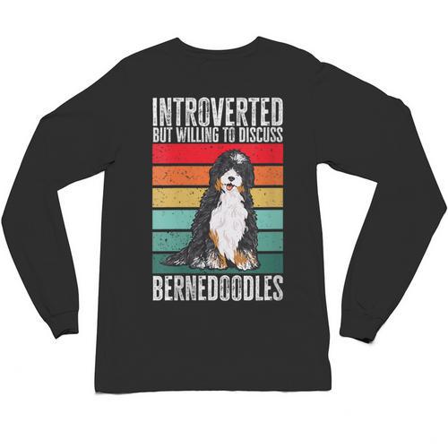 Bernedoodle Dog Introvert Bernedoodle Unisex Long Sleeve T-Shirt - Raresse