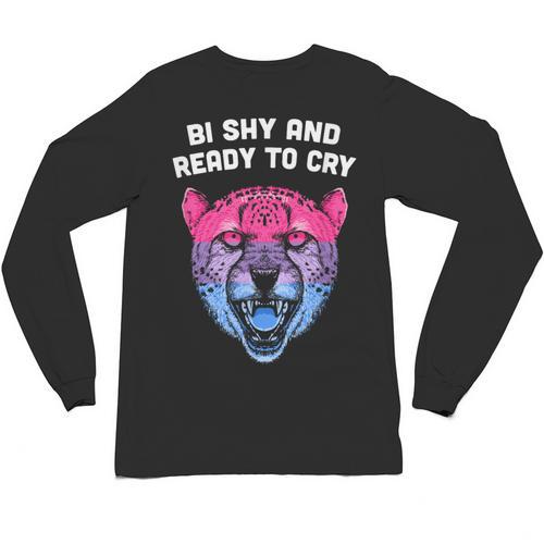 Bi Shy And Ready To Cry Bisexual Introvert Bi Pride Unisex Long Sleeve T-Shirt - Raresse