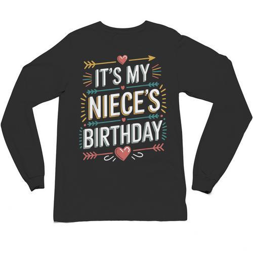 Boho Nostalgia It's My Niece's Birthday Women Kids Unisex Long Sleeve T-Shirt - Figerry